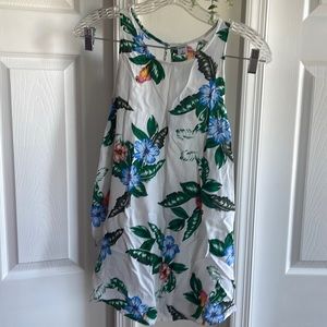 White floral sleeveless top